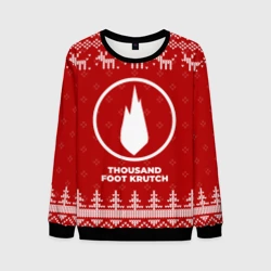 Мужской свитшот 3D Новогодний Thousand Foot Krutch с оленями