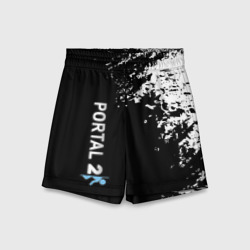 Детские спортивные шорты 3D Portal краски черно белый