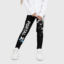 Детские леггинсы 3D Portal краски черно белый - фото 2