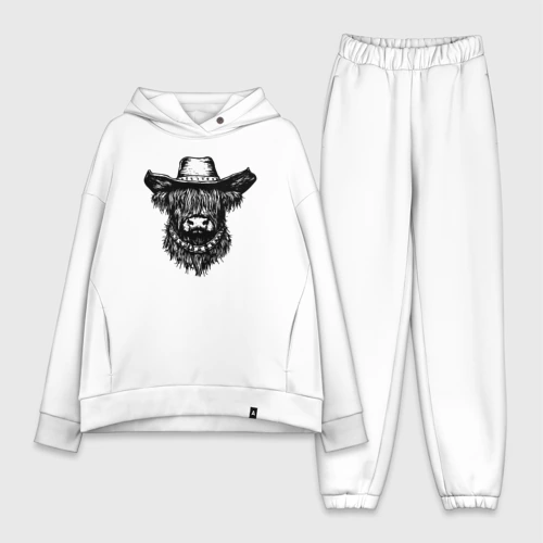 Женский костюм хлопок Oversize Высокогорная корова ковбой