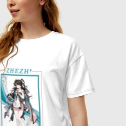 Женская футболка хлопок Oversize Zhezhi Enchanted Brush - фото 2