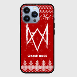 Чехол для iPhone 13 Pro Новогодний Watch Dogs с оленями