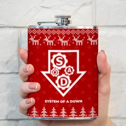 Фляга Новогодний System of a Down с оленями - фото 2