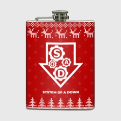 Фляга Новогодний System of a Down с оленями