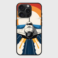 Чехол силиконовый для Apple iPhone 15 Pro матовый Скоростной ретро самолет 