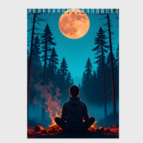 Скетчбук Медитация у костра