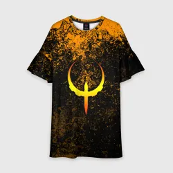 Детское платье 3D Quake краски брызги оранжевый