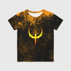 Детская футболка 3D Quake краски брызги оранжевый