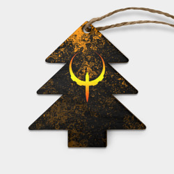 Игрушка деревянная Ёлочка Quake краски брызги оранжевый