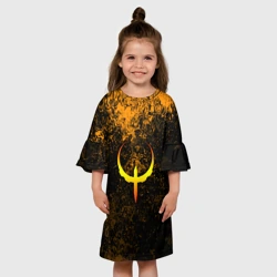 Детское платье 3D Quake краски брызги оранжевый - фото 2
