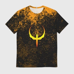 Мужская футболка 3D Quake краски брызги оранжевый
