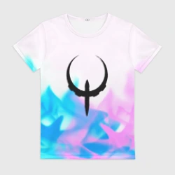 Женская футболка 3D Quake neon flame