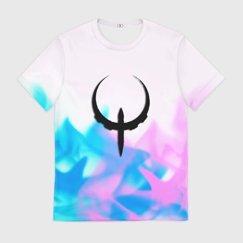 Мужская футболка 3D Quake neon flame