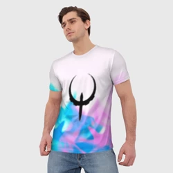 Мужская футболка 3D Quake neon flame - фото 2