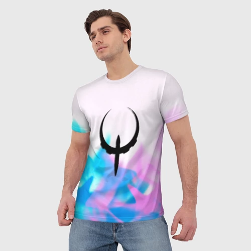 Мужская футболка 3D Quake neon flame - фото 3