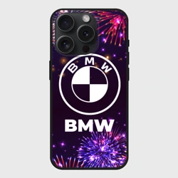 Чехол силиконовый для Apple iPhone 15 Pro Мax матовый Праздничный BMW