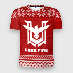 Мужская футболка 3D Slim Новогодний Free Fire