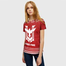 Женская футболка 3D Новогодний Free Fire - фото 2