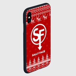 Чехол для iPhone XS Max матовый Новогодний Sally Face с оленями - фото 2