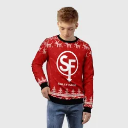Детский свитшот 3D Новогодний Sally Face с оленями - фото 2