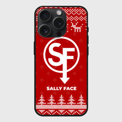 Чехол силиконовый для Apple iPhone 15 Pro матовый Новогодний Sally Face с оленями