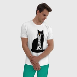 Мужская пижама с белой футболкой хлопок Око Котоурона - фото 2