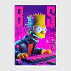 Магнитный плакат 2Х3 Bart Simpson - cyber gamer