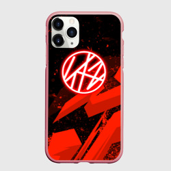Чехол для iPhone 11 Pro Max матовый Stray kids - красная абстракция