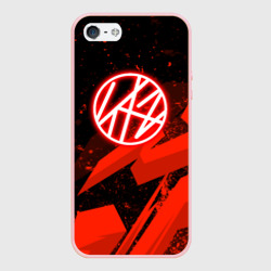 Чехол для iPhone 5/5S матовый Stray kids - красная абстракция