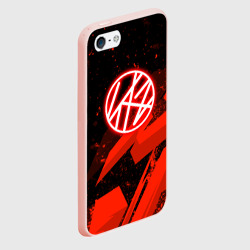 Чехол для iPhone 5/5S матовый Stray kids - красная абстракция - фото 2