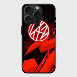 Чехол силиконовый для Apple iPhone 15 Pro матовый Stray kids - красная абстракция