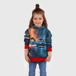 Детская толстовка 3D Автомобиль и ночные молнии - фото 2