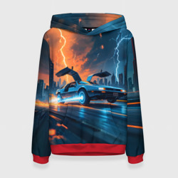 Женская толстовка 3D Автомобиль и ночные молнии