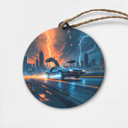 Деревянная игрушка круг Автомобиль и ночные молнии