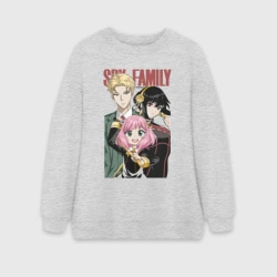Женский свитшот oversize без начеса хлопок Семья шпиона аниме