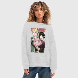 Женский свитшот oversize без начеса хлопок Семья шпиона аниме - фото 2