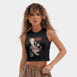 Женская укороченная майка-топ хлопок Семья шпиона аниме - фото 2