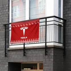 Флаг-баннер Новогодний Tesla с оленями - фото 2