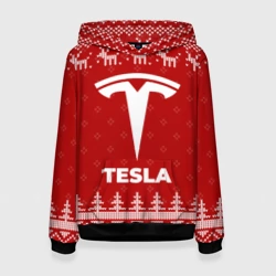 Женская толстовка 3D Новогодний Tesla с оленями