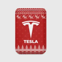Картхолдер Magsafe магнитный Новогодний Tesla с оленями
