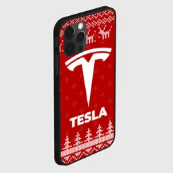 Чехол для iPhone 12 Pro Новогодний Tesla с оленями - фото 2