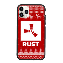 Чехол для iPhone 11 Pro Max матовый Новогодний Rust с оленями