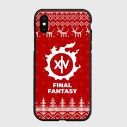 Чехол для iPhone XS Max матовый Новогодний Final Fantasy с оленями
