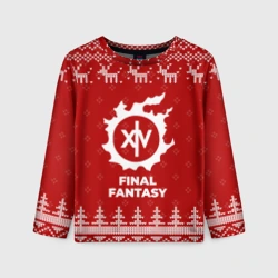 Детский лонгслив 3D Новогодний Final Fantasy с оленями
