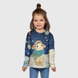 Детский лонгслив 3D Новогодняя милая овечка - фото 2