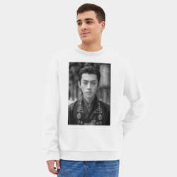Мужской свитшот oversize без начеса хлопок Dylan Wang актер - фото 2