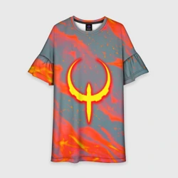 Детское платье 3D Quake огонь лого