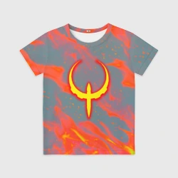 Детская футболка 3D Quake огонь лого