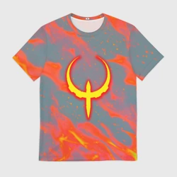 Мужская футболка 3D Quake огонь лого