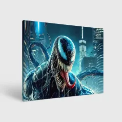 Холст прямоугольный Venom in metropolis - ai art neon fantasy